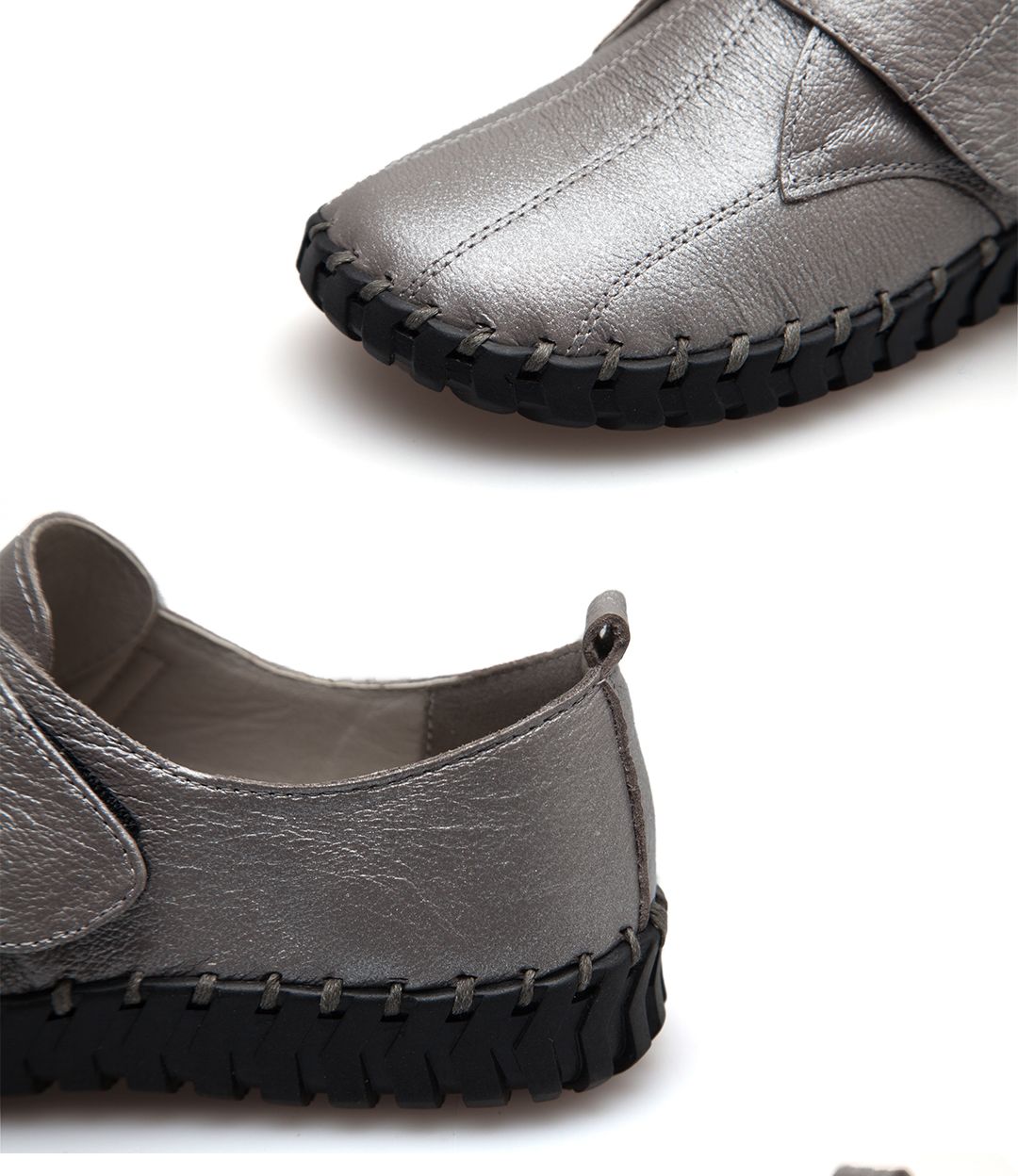 Sapatos de couro genuíno para mulher outono apartamentos feminino gancho loop sapatos ortopédicos tamanho grande 42 mocassins femininos senhoras mocassins azuis