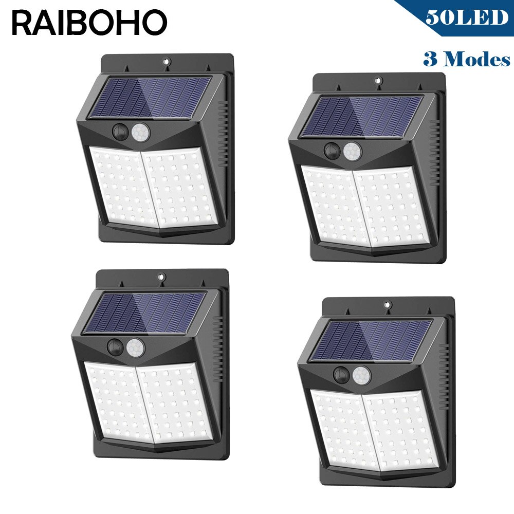 Solar Lights Outdoor 50LED Motion Sensor Security Lights Solar Security Lights Waterproof Outdoor Lights for Garden Patio Yard