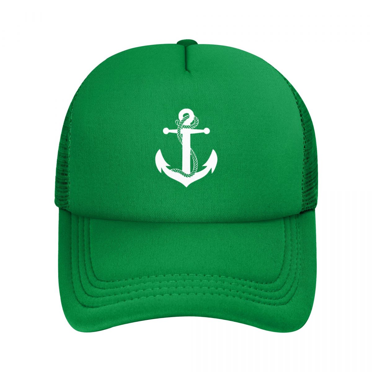 Gorra de béisbol de malla de capitán náutico, sombrero de sol ajustado, transpirable, Snapback, otoño: Verde