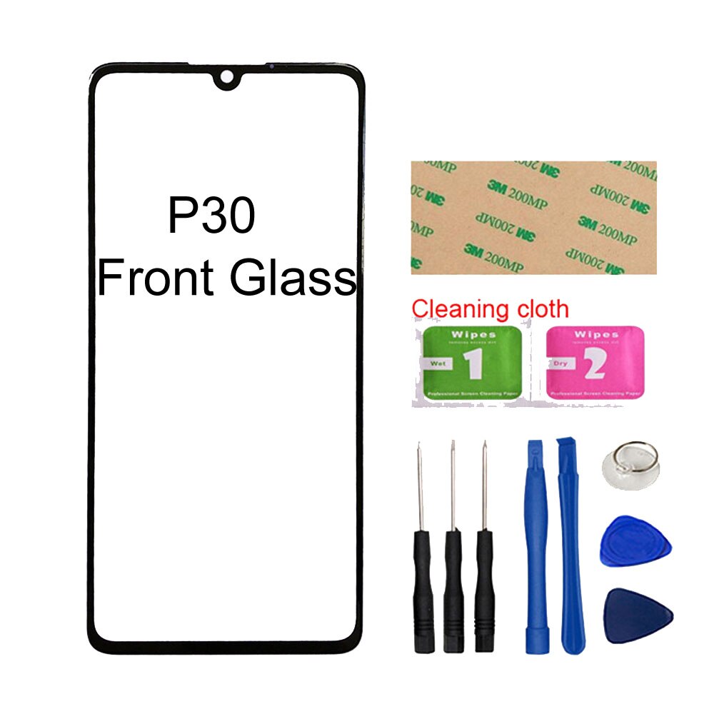 Mobile del Pannello Frontale di Vetro Per Huawei Ascend P30 Lite Anteriore di Vetro Esterno Della Copertura di Vetro del Pannello di Ricambio: P30 Black Tools