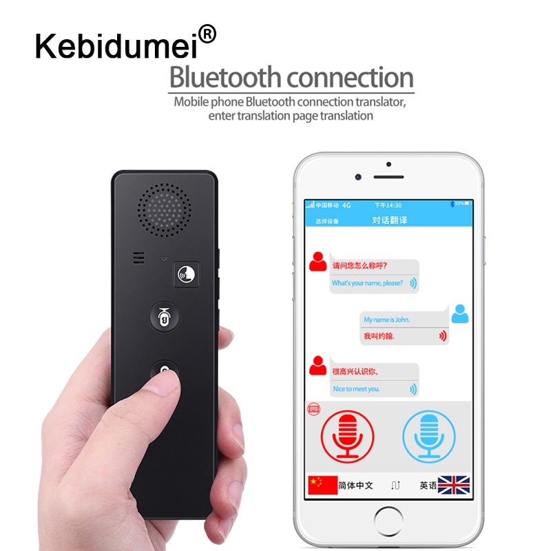 Portable Smart Voice Translator T3 Bluetooth Instant Voice Translator Real-time Travel Business Traductor Russian Multi-Language