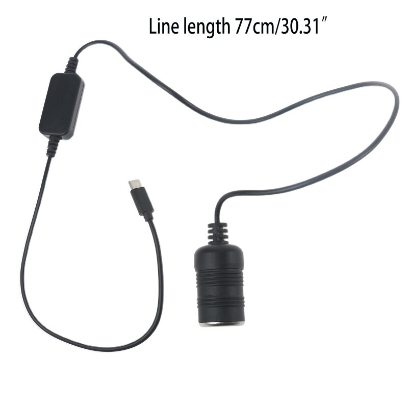 Gniazdo zapalniczki samochodowej USB C/type-c 5V do 12V kobieta przekształtnik boost przewód do GPS e-dog wentylator samochodowy