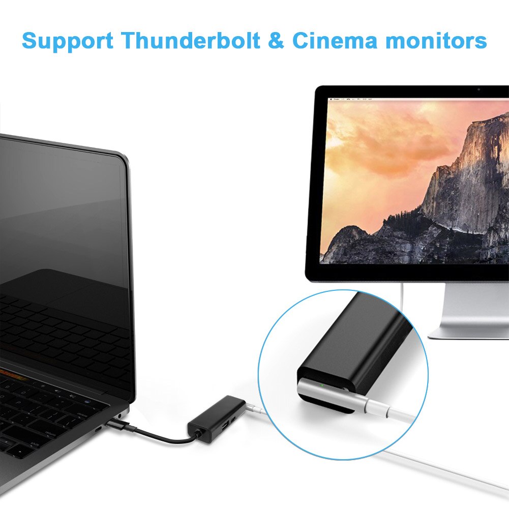 3 In 1 Safe Accessories Converter Adapter Durable Home USB-C To Smartphones Portable Laptops Magnetic For Macbook Pro 12