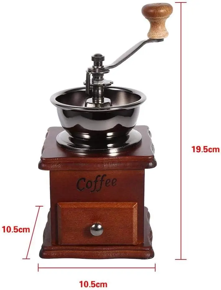 Molinillo de café clásico Retro, Manul de madera, cafetera con manivela, Barista , accesorios de café para el hogar