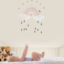 Neugeborenen Wolke Regenbogen Regentropfen Zauberstab Spielzeug Baby Bett Zelt Anhänger Krippe Hängen Spielzeug Zimmer Ornament Kleinkind Foto Requisiten freundlicher