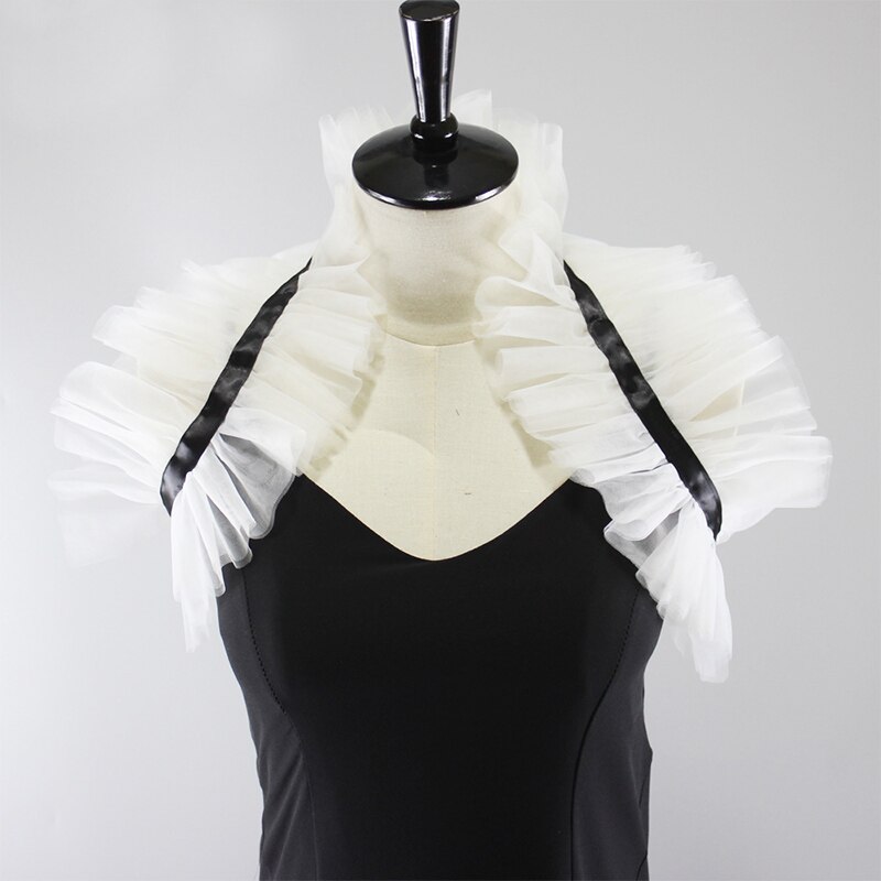 Gotisk middelalder ruff krage vintage hals ruffled krager kostymer tilbehør håndlaget