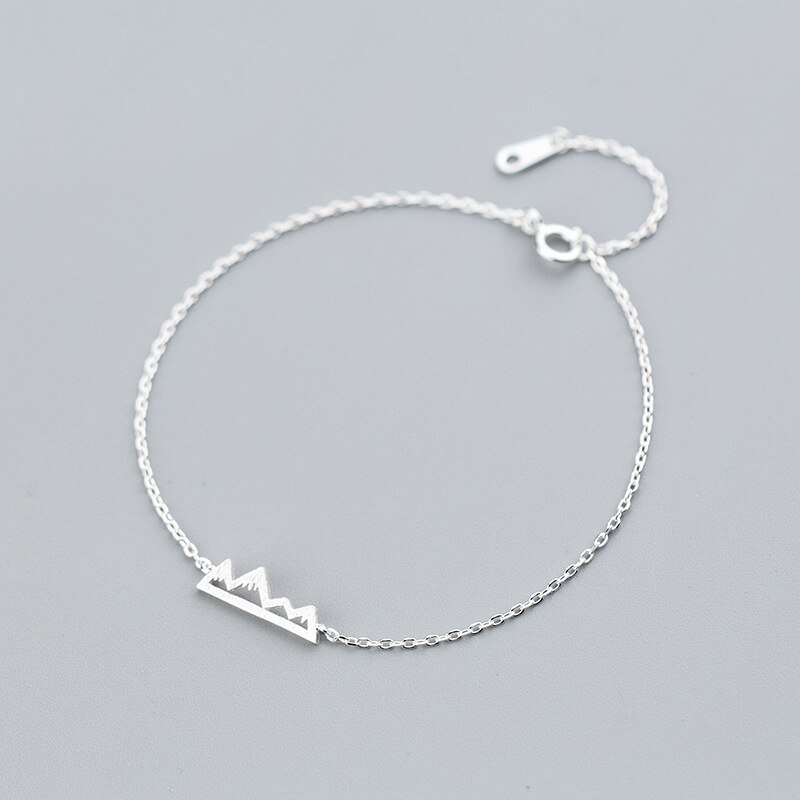 MloveAcc marka 100% 925 srebro ze wzorem ośnieżonych gór bransoletki i bransoletki dla kobiet osobowość dama biżuteria