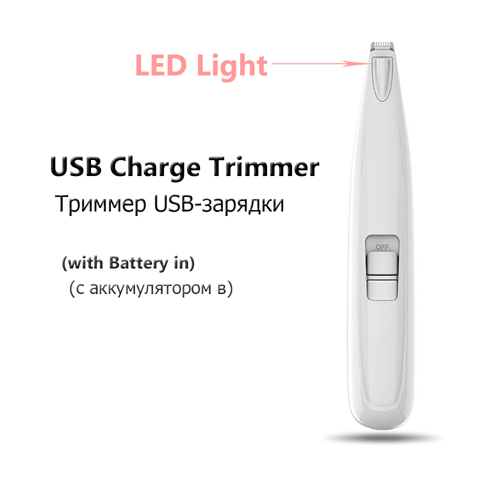 Hundklippare husdjur fot hår trimmer hund trimning frisör hund klippning rumpa öra ögon hårklippare maskin remover låg: Led-ljus