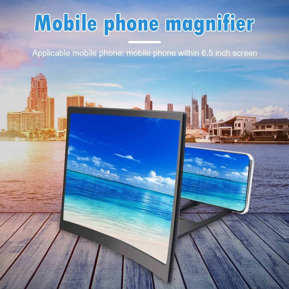 12inch Foldable 3D HD Curve Mobile Cell Phone Movie Videos Screen Magnifier for Home Bedroom Travel Indoor Outdoor Use