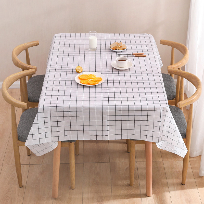 1 Pc Plaid Tischdecke Wasserdicht Öl-nachweisen PVC Hochzeit Geburtstag Party Tisch Abdeckung Rechteck Schreibtisch Tuch Wischen Abdeckungen Tisch tuch: Weiß / 90x137cm