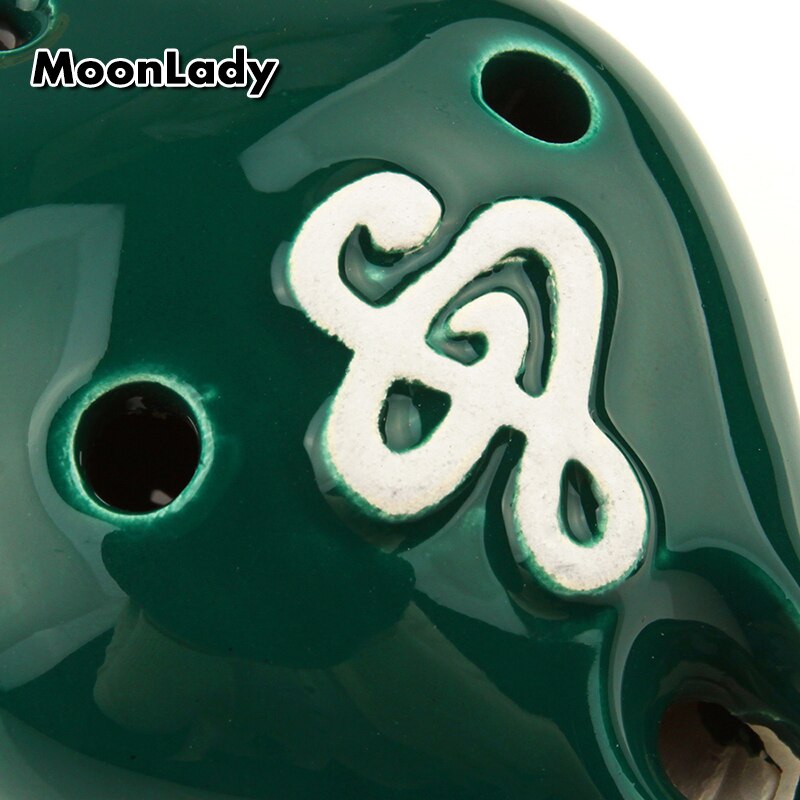Ocarina-Colgante de cerámica con 6 agujeros para principiantes, Ocarina pequeña de boca larga, tono Alto C, recuerdo turístico, juguetes de enseñanza, 4 colores