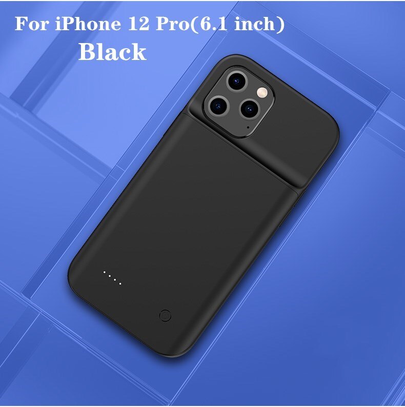 6800mAh Banca di Potere del Caricatore di Batteria Del Telefono Casi Per il iPhone 12 Pro Max 12 Pro Cassa di Batteria di Potere Ultrasottile di Caso per il iPhone 12 Mini: Black For 12 Pro