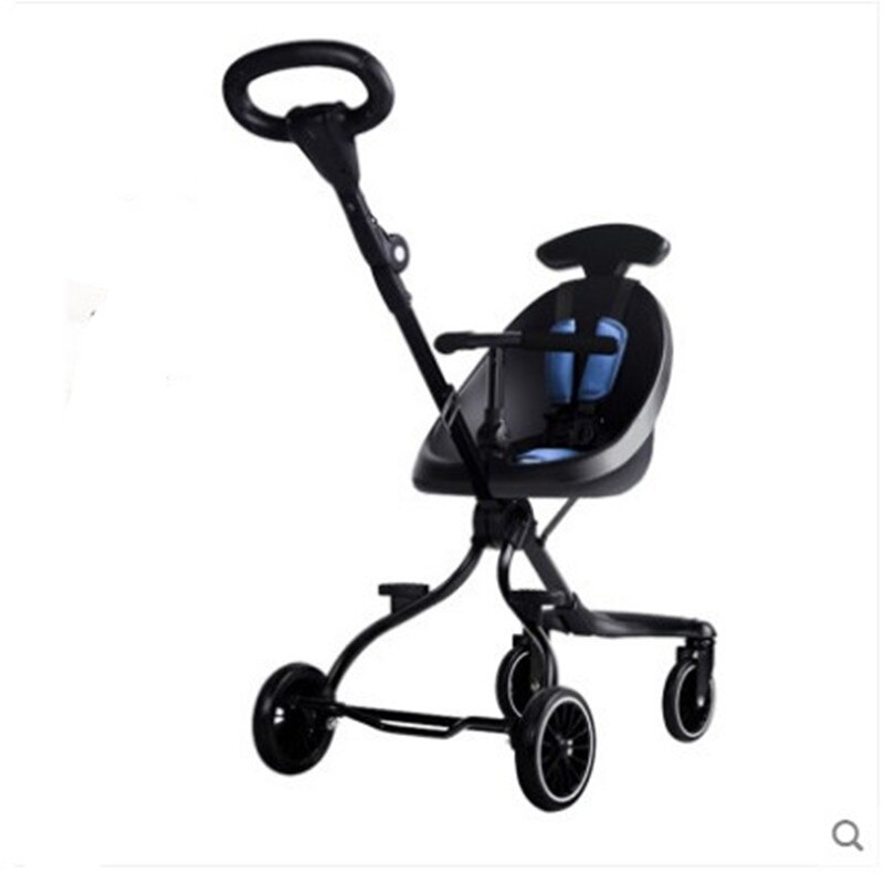Poussette pliable pour bébé à lumière assise, poussette de paysage haute: v1 bule