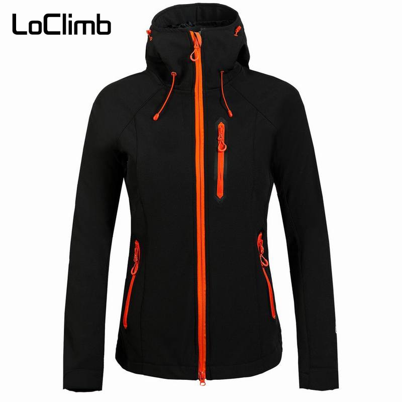 Chaqueta de senderismo de Softshell para mujer LoClimb, chaqueta impermeable a prueba de viento de primavera para deportes al aire libre, senderismo, viajes en bicicleta, AW075