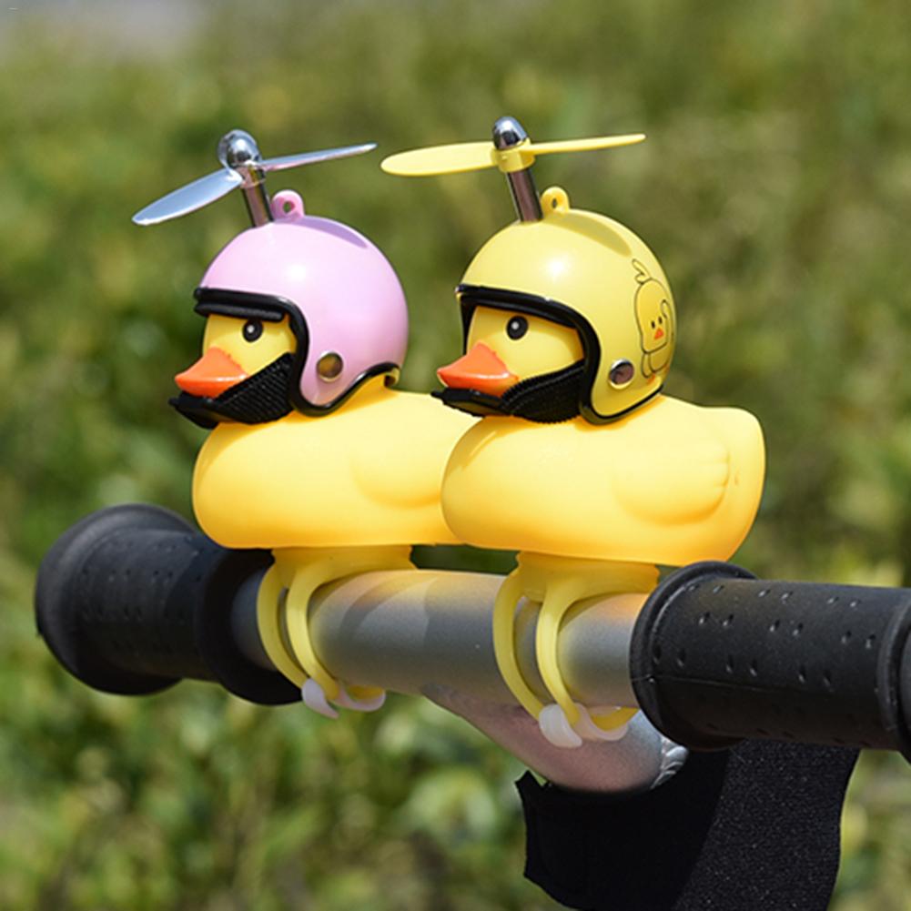 Petit canard jaune forme corne enfants adulte vélo lumière en caoutchouc canard jouet vélo cloche vélo décoration ornement