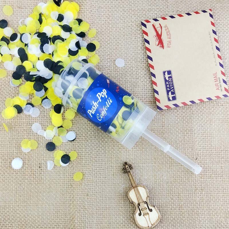 10pcs/set Push Pop Confetti Poppers for Wedding Happy Birthday Boy Blue Pink Paper Mermaid Confetti Party Decoration: T04