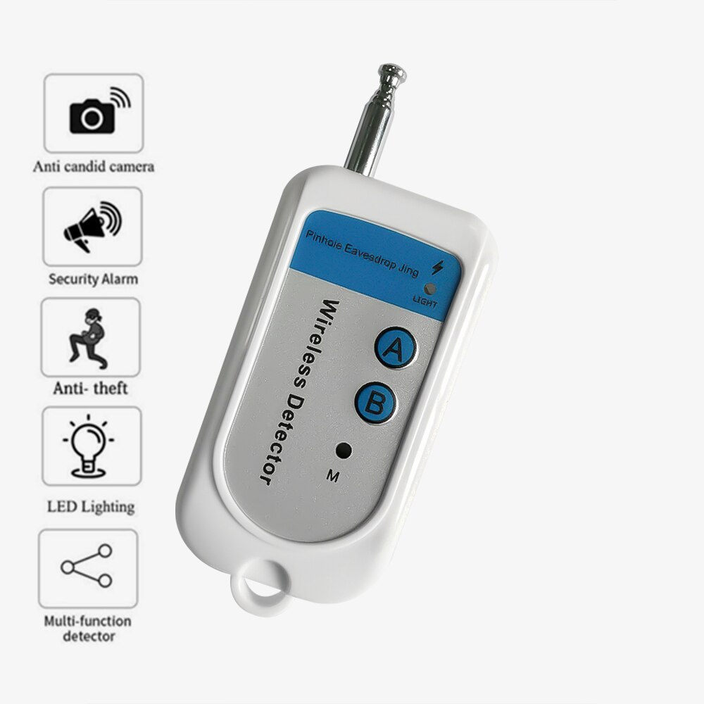 Kebidumei 100-2400 mhz 1.5v trådløs signaldetektor tracker mini rf kamera finder sensor alarm enhed radiofrekvens kontrol