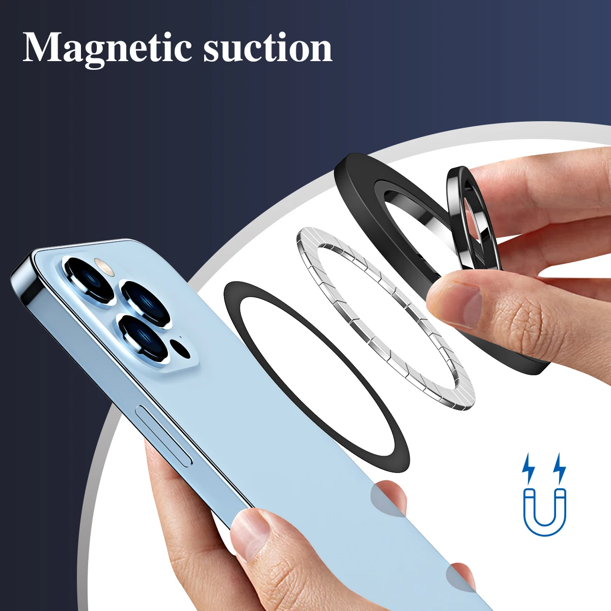 Phone Finger Ring Magnetic Holder for Magsafe Rotatable Plating Strong Magnet Stand Metal Bracket for iPhone13 14 15 16 Pro/Plus
