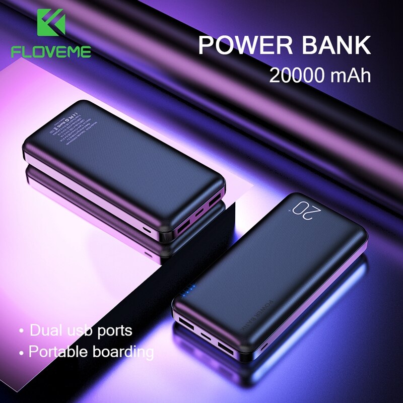 Floveme-Mini cargador portátil de 20000mAh, batería externa de viaje, Powerbank rápido para teléfono móvil xiao