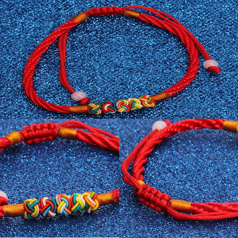 Tibetaanse Boeddhistische Lucky Charm Tibetaanse Armbanden & Armbanden Voor Vrouwen Mannen Handgemaakte Knopen Rood Touw Amulet Armband