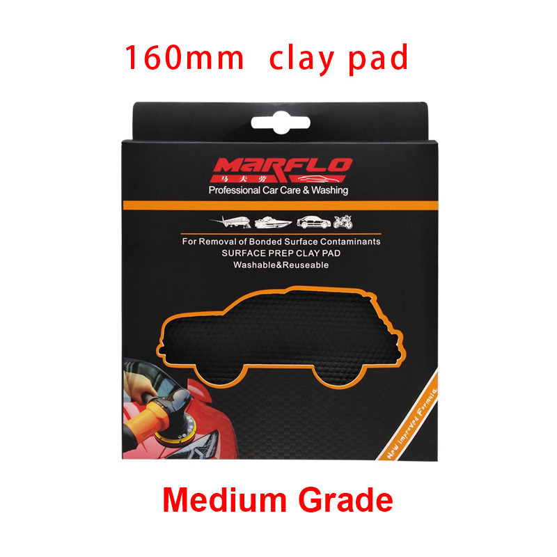 Magic clay bar polerpude medium bil detaljering svamp auto poleringsværktøj marflo bil rengøring voks applikator maling pleje: 160mm pad i kasse