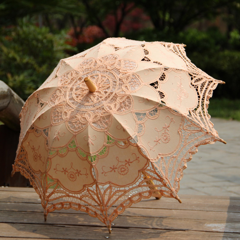 Festa de natal Decorativo Rendas Flowergirl Presentes Proteção Solar Umbrella Lace Parasol Umbrella Parasol