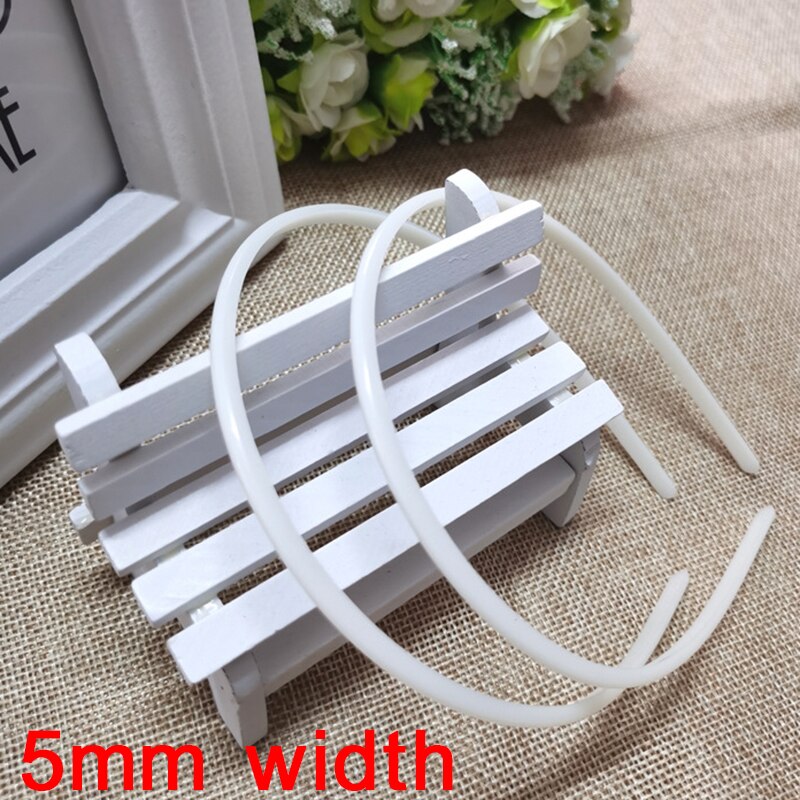 10pieces White Plastic Headbands 5-25 mm Plain No Teeth Head Hoop Band Base for DIY Hair Jewelry Making Headbands Accessories: 5mm width