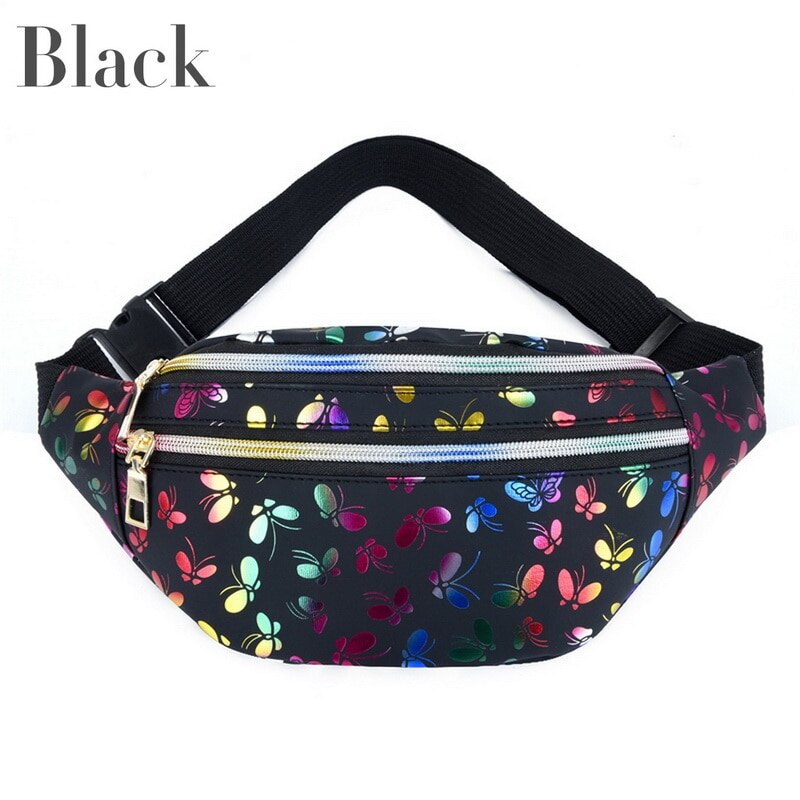 Cool Sequins Printing Waist Bag For Woman Fanny Pack Girls Shoulder Belt Bags Kids Waist Packs Glitter Phone Pouch: style 4-d