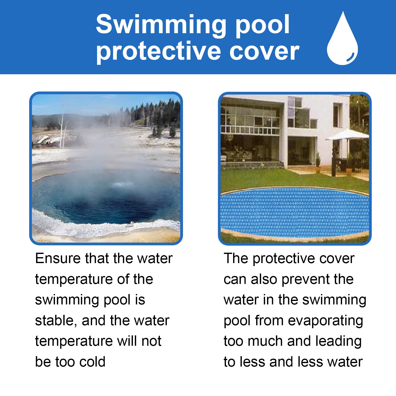 Swimming Pool Cover Rectangular/Round Solar Summer Waterproof Pool Tub Dust Outdoor PE Bubble Film Blanket Accessory Pool Cover