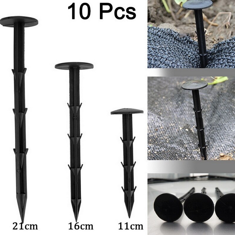 10 uds, estacas de plástico para Tartas, anclajes de paisaje, picos de anclaje para mantener la red de jardín y el borde de la tela del paisaje