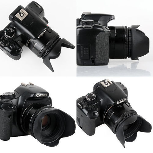 58MM Lens Hoods & UV Filter Kit voor Canon 18-55mm 75-300mm 70- 300mm 55-250mm 80D 70D 1300D 1200D T6i T6 T5i T5 SL1