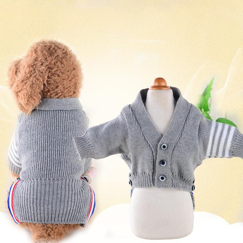 Camisola do cão jumper clássico animal de estimação macio casual outfit traje cardigan pijamas casaco de malha para schnauzer bulldog roupas de cachorro XXS-L