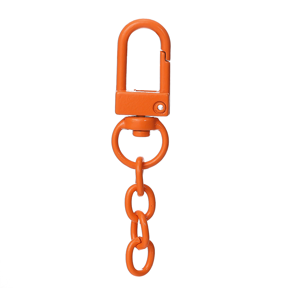 10pcs/lot Keyring Lobster Clasp Spring Buckle With Chains Colored Keychains For DIY Jewelry Making Key Ring Hooks Bags Buckle: Silver