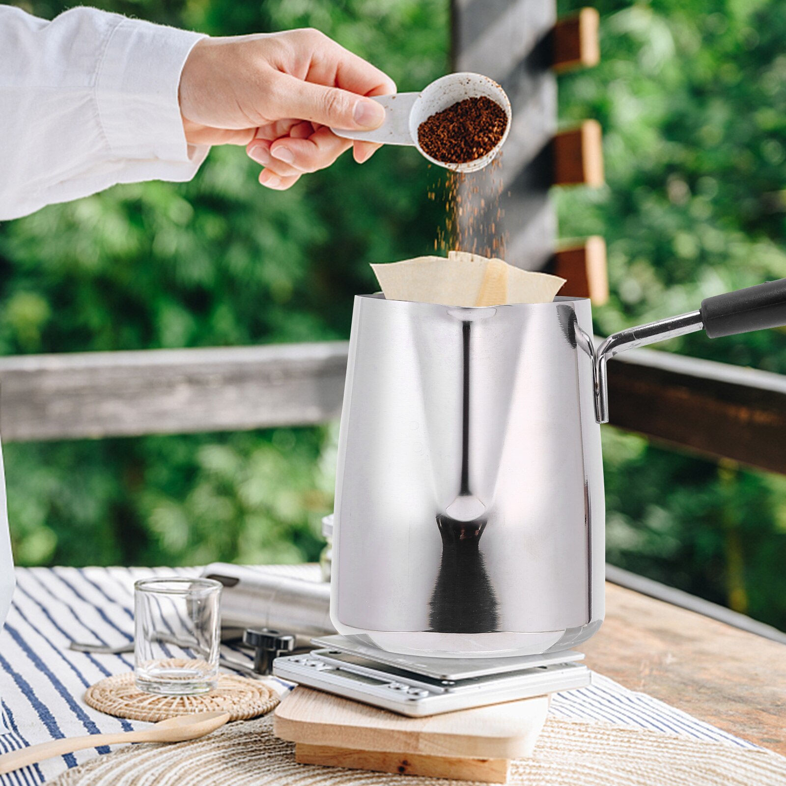 Practical Milk Frothing Pitcher Stainless Steel Coffee Pot Modern Style Unique Kitchen Accessories