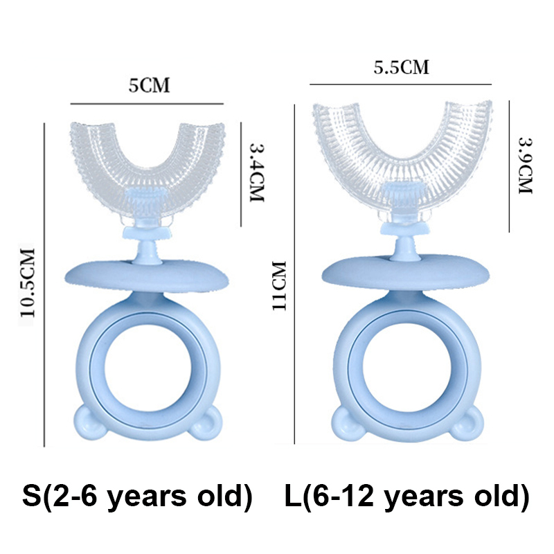 Spazzolino da denti per bambini con tazza spazzola a forma di U in Silicone cura orale spazzolino da denti per bambini senza BPA 360 gradi pulizia dei denti