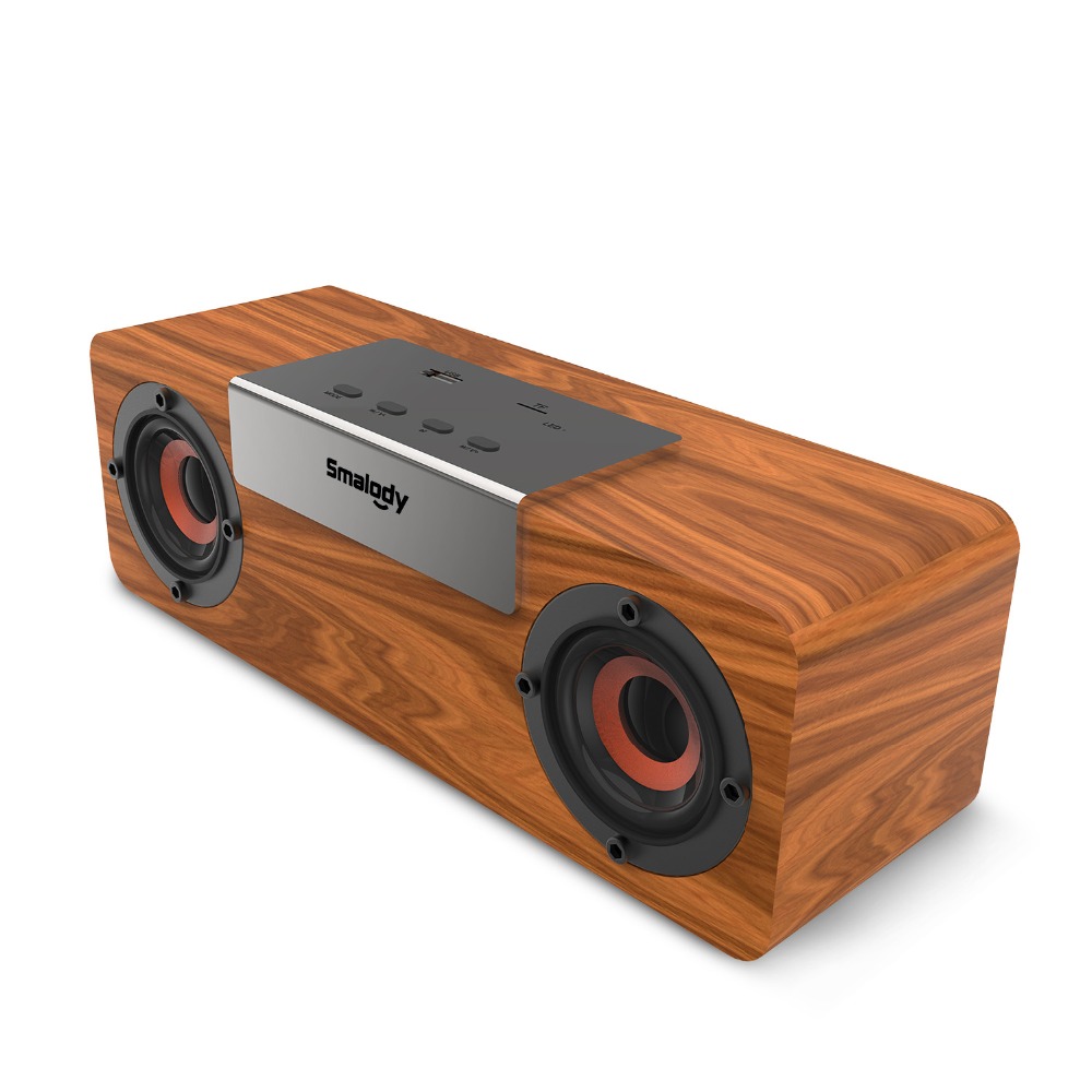 Smalody drahtlose bluetooth lautsprecher Holz TV Soundbar Stereo Bass lautsprecher Schreibtisch PC Computer boombox USB FM Radio Klang Kasten