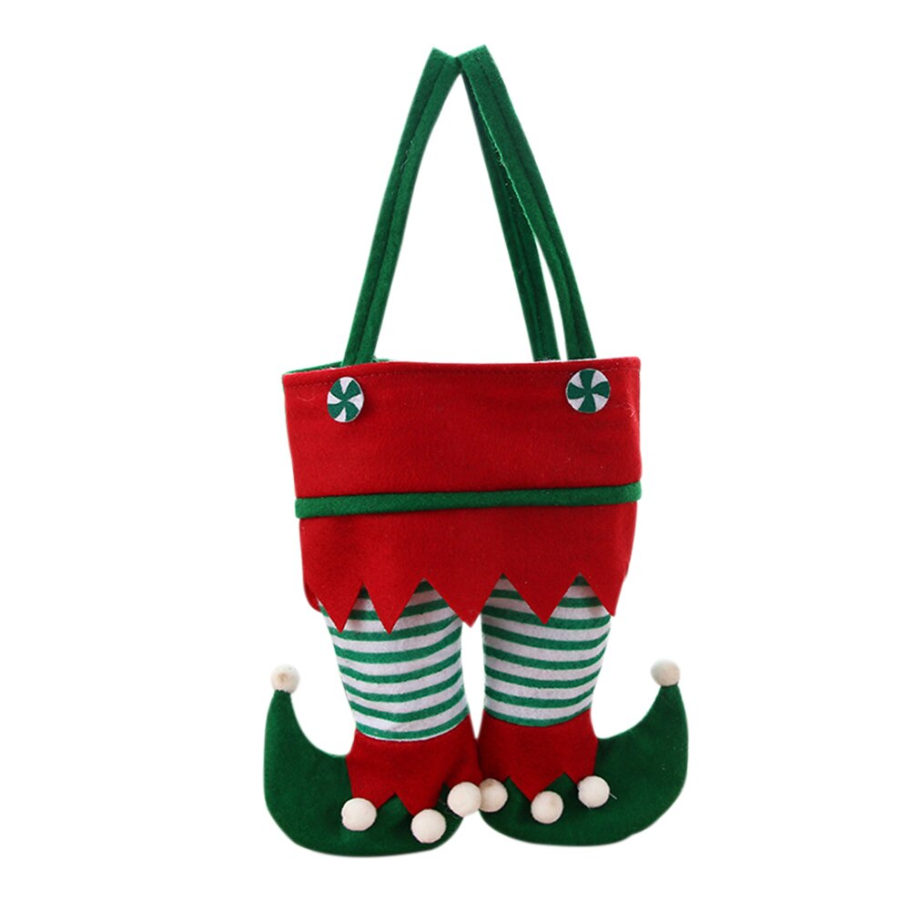 Weihnachten Süßigkeiten Tasche Santa Claus Taschen Samt Streifen Druck Handtasche Weihnachten Baum Hängen Anhänger Weihnachten Atmosphäbetreffend Dekor: A