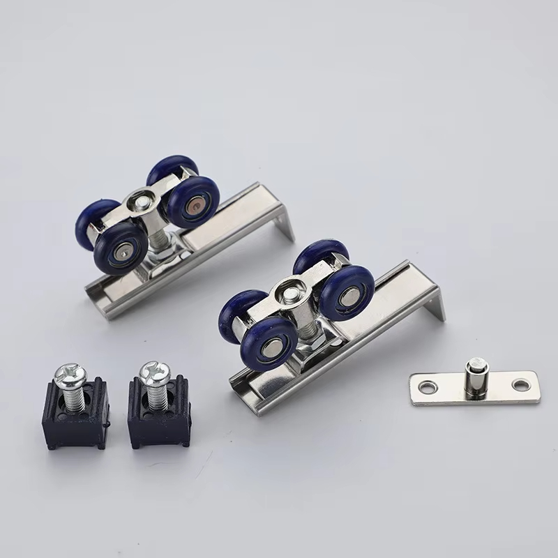 2 stks/set Schuifdeur Roller Hardware Schuifdeuren Katrol 4 Wielen Thuis Kamer Houten Deur Opknoping Wielen Rail Track Katrol: Default Title