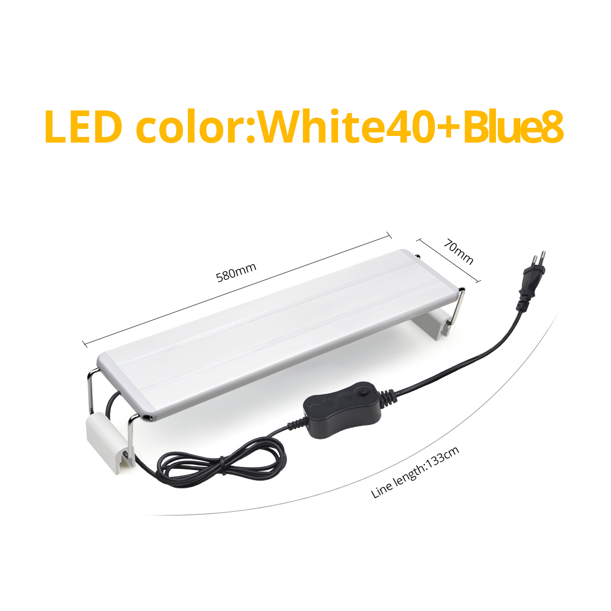 Aquarium LED Licht Super Slim Aquarium Waterplant Groeien Verlichting 220V 18-58CM Clip Lamp Blauw Wit waterplant Licht Groeien