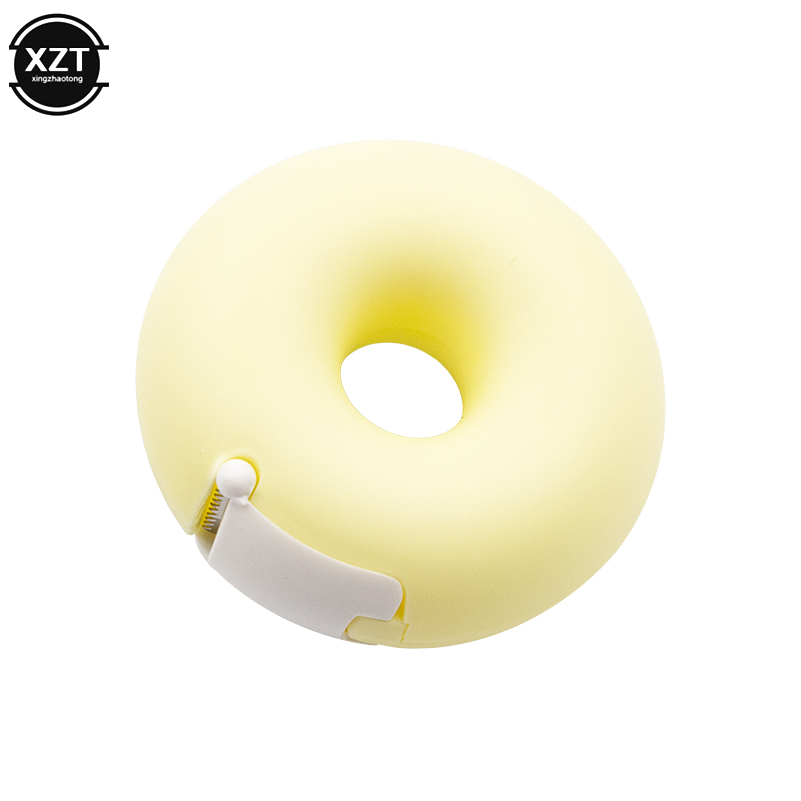 Candy Color Masking Tape Cutter of Love Heart/Donut Shape Washi Tape Cutter Office Tape Dispenser School Supply: Light Yellow