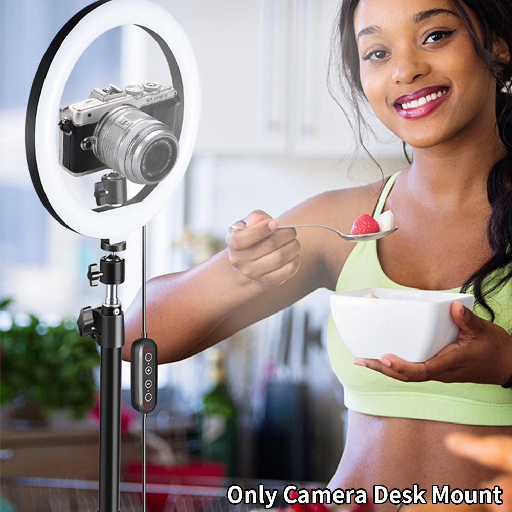 Camera Stand For DSLR ABS Practical Tabletop Video Desk Mount Adjustable Height Photography C Clamp Ring Light Monopod Universal