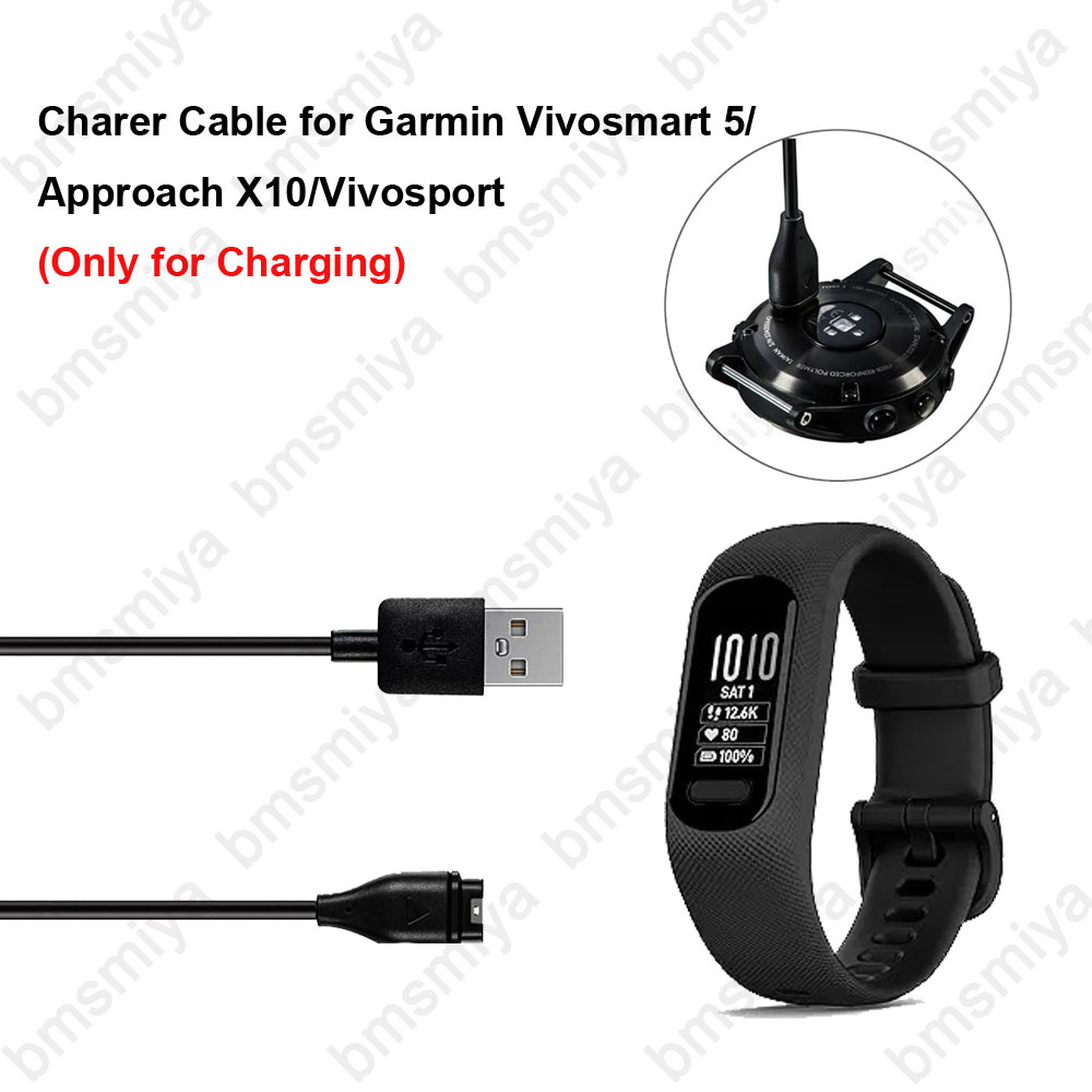 Cable cargador USB para reloj Garmin Vivosmart 5/Approach X10/Vivosport, accesorios de 3,3 pies (solo para cargar), 1 Uds.