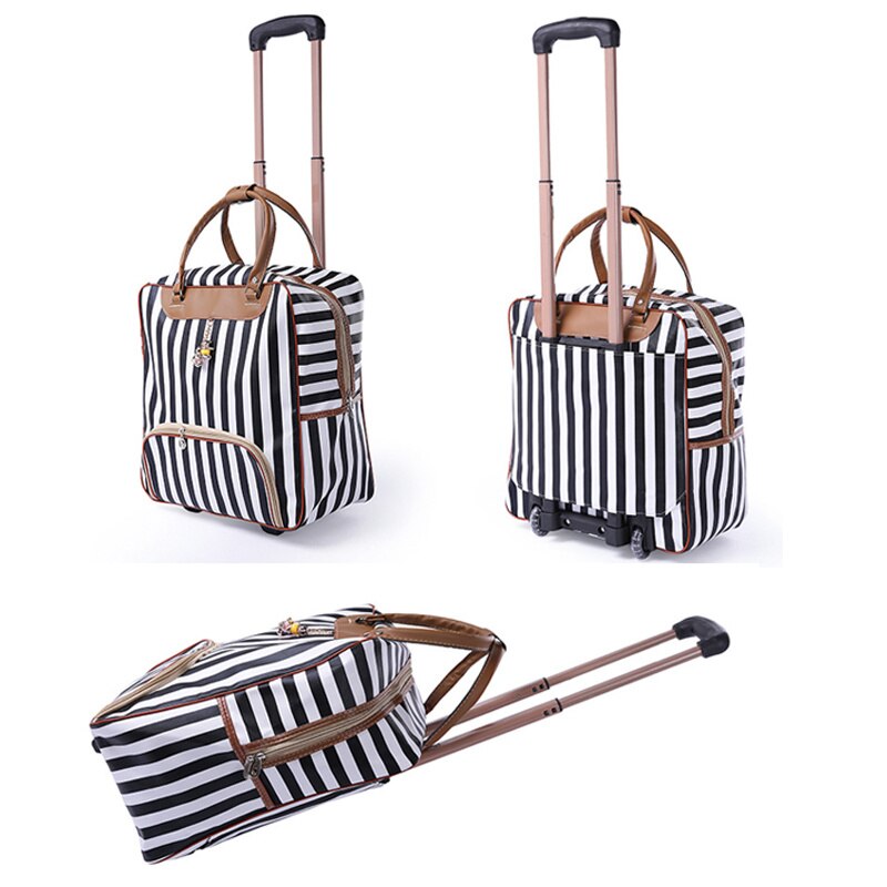 Vrouwen Trolley Bagage Rollende Koffer Casual Strepen Rolling Case Reistas op Wielen Bagage Koffer