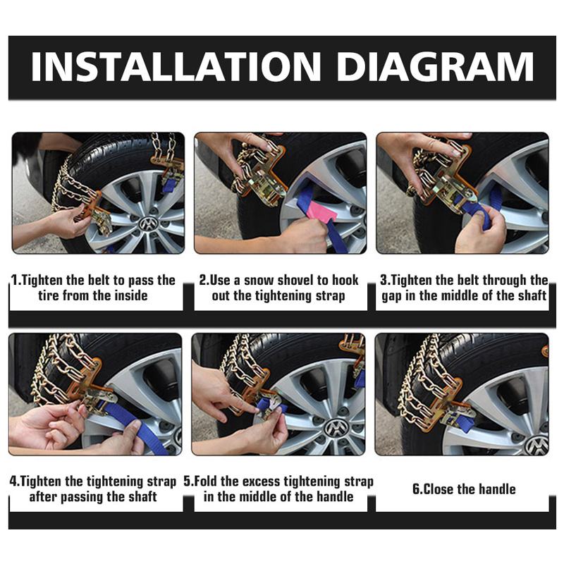 Universal steel truck wheel tire ice snow ice chain belt winter skid off-road vehicle wheel chain mud road safety and safety