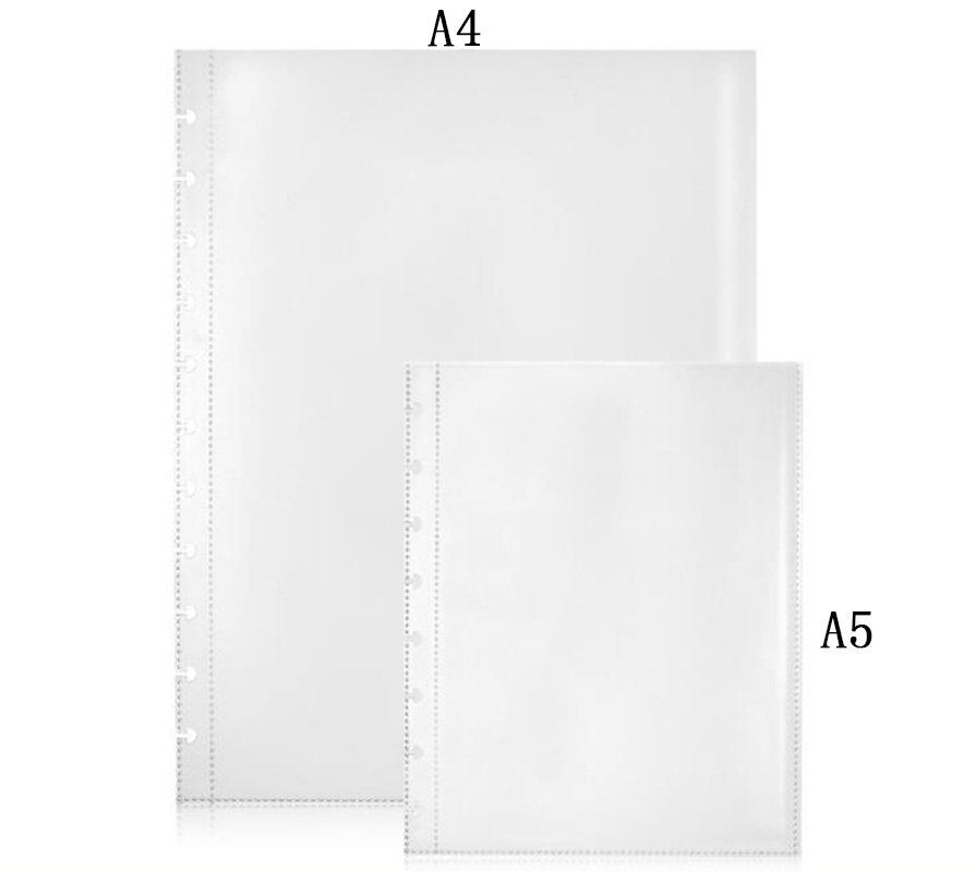 Hojas sueltas de repuesto para álbum de fotos, hojas sueltas de encuadernación en forma de seta para archivos de datos, página interior transparente, A4/A5, 25 hojas