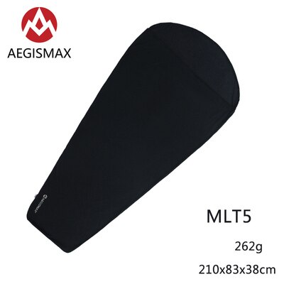 AEGISMAX-saco de dormir Thermolite calentamiento 5/8 Celsius, delineador para acampar al aire libre, cama individual portátil, sábana para dormir con bloqueo de temperatura: MLT5 Mummy L