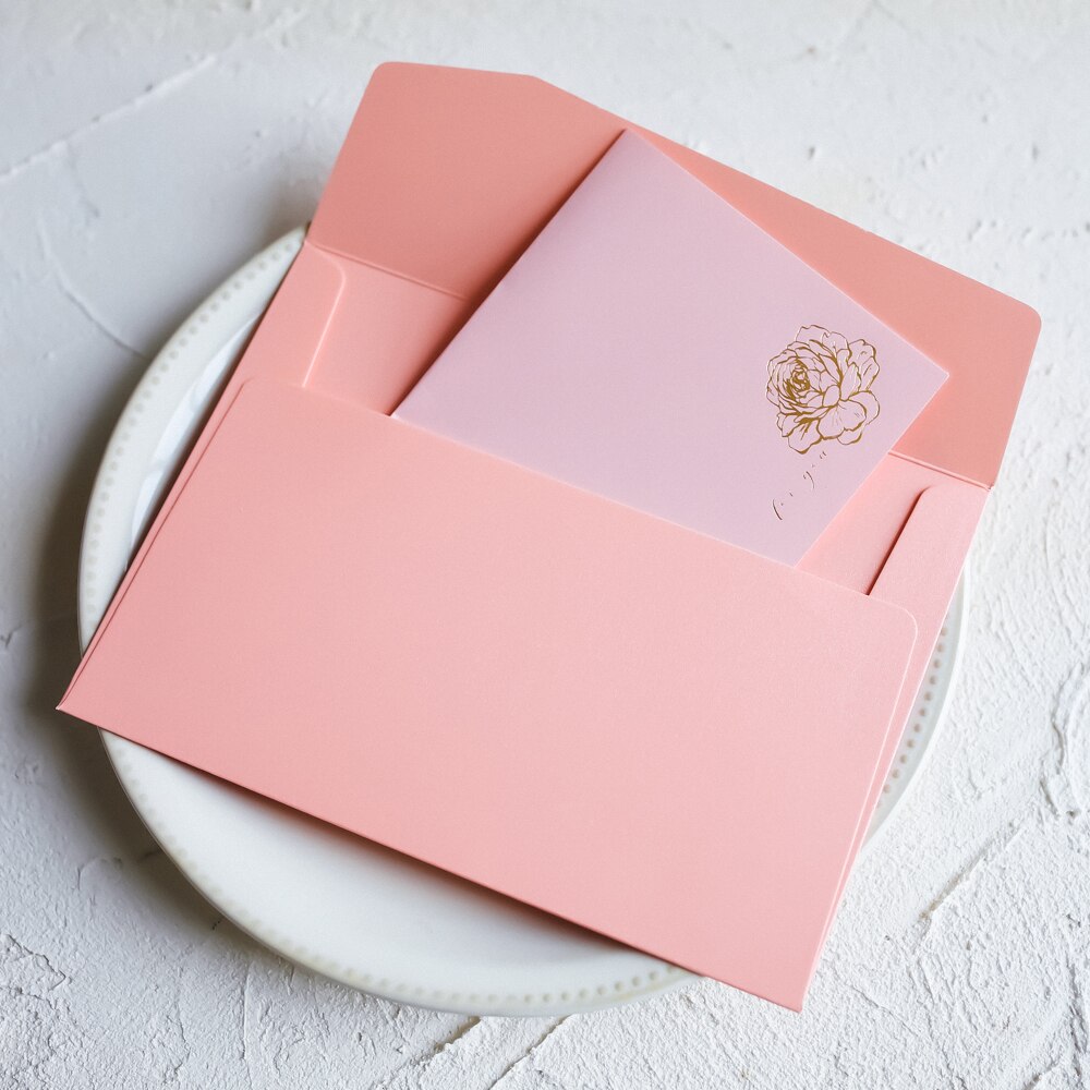 Pink Lady Romantic 5 Letter Paper 5 Envelopes Set Bronzing Letter Paper Envelopes for Scrapbooking Love Letter