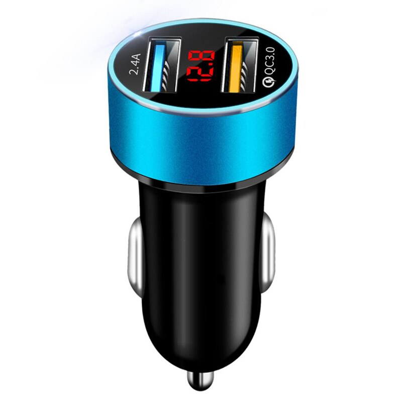 Cargador USB tipo C para coche, Cable de datos de carga superrápida para Samsung A20E, A40, A50, A70, A51, A71, Huawei P30, P20, Mate 30, 20: Car Charger Blue