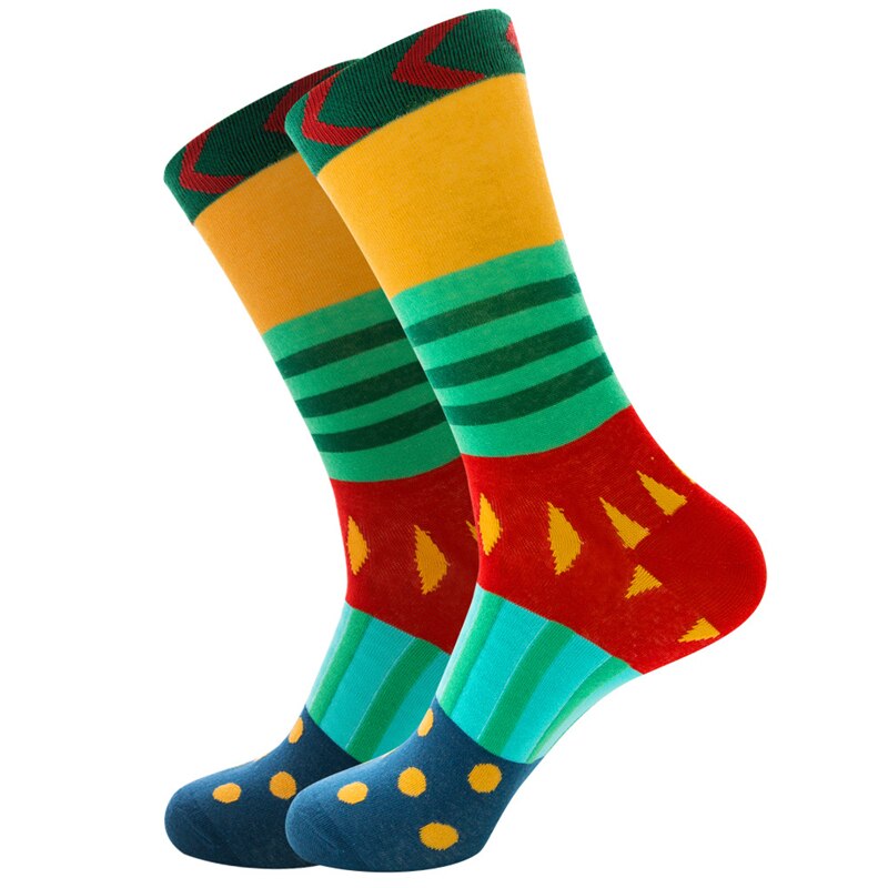 Men Socks Combed Cotton Colorful Happy Funny Sock Casual Long Mens Compression Socks Calcetines Ciclismo Hombre: WZ135-011