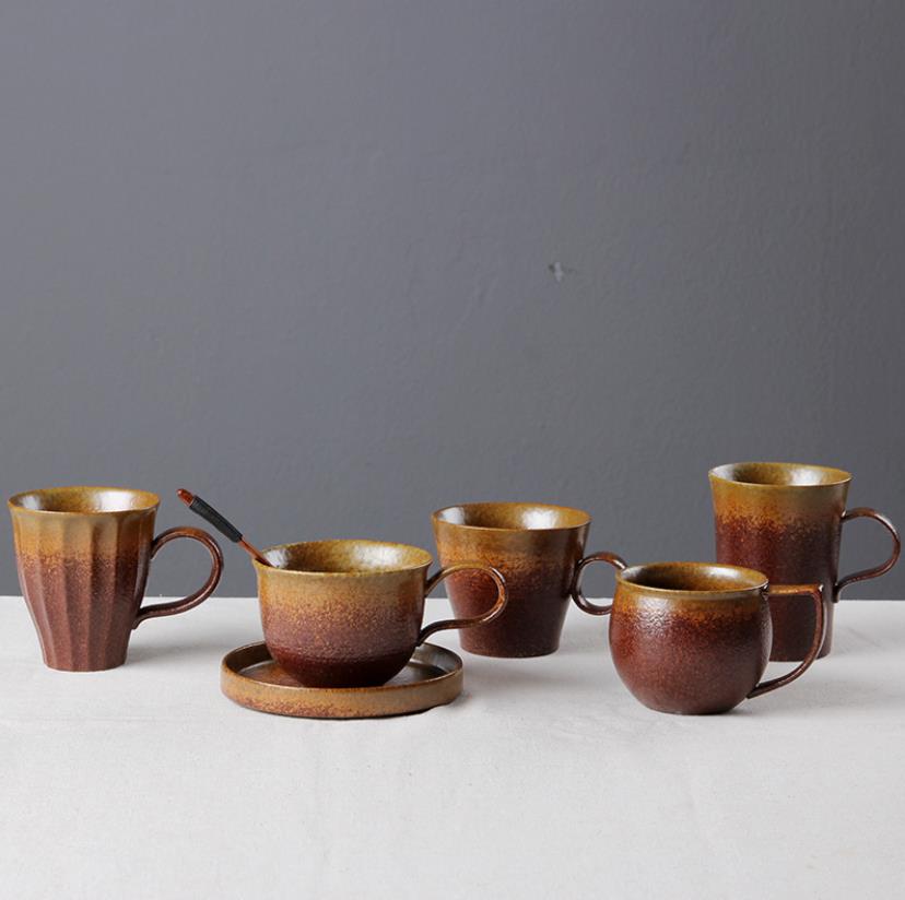 Japansk stil grov keramik retro kontor temuggar vintage handgjorda vattenkopp kaffe mjölk drinkware